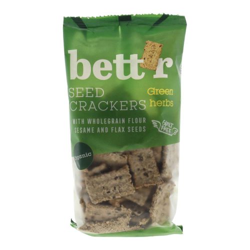 Bettr bio vegán teljes kiőrlésű magvas kréker zöldfűszerekkel 150g