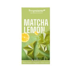   Benjamissimo bio vegán fehér csokoládé matcha tea és citrom hozzáadott cukor nélkül, édesítőszerrel 60g
