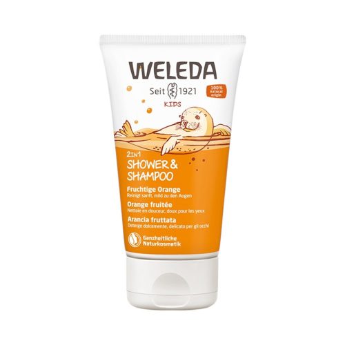 Weleda kids 2in1 gyümölcsös narancs tusfürdő és sampon 150 ml