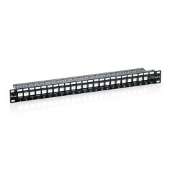   Equip keystone patch panel - 769124 (24 port, cat6, 1u, árnyékolatlan, fekete)