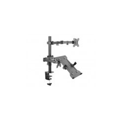   Equip monitor/laptop konzol - 650119 (13"-32", 2 monitor, dönthető, forgatható, állítható magasság, max.: 2x8kg, fekete)