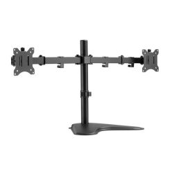   Equip monitor asztali konzol - 650123 (17"-32",2 monitor,dönthető, forgatható, max.: 2x 8kg, fekete)