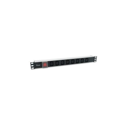 Equip hálózati elosztó - 333310 (iec 320 c14, 8x iec13, rack 1u, 1,8m kábel, aluminium, fekete)