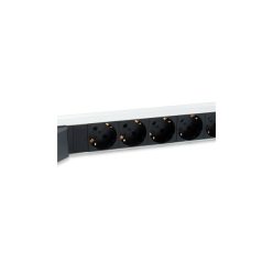   Equip hálózati elosztó - 333312 (c14, 6x schuko, rack 1u, biztosíték, 1,8m kábel, aluminium, fekete)