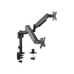   Equip monitor asztali konzol - 650133 (17"-32", 2 monitor, dönthető, forgatható, állítható magasság, max.:2x9kg, fekete)