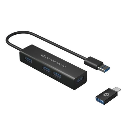Conceptronic usb hub - hubbies06b (4 port, usb3.0, black)