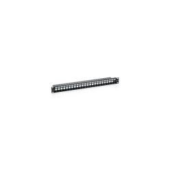   Equip keystone patch panel - 769124 (24 port, cat6, 1u, árnyékolt, fekete)