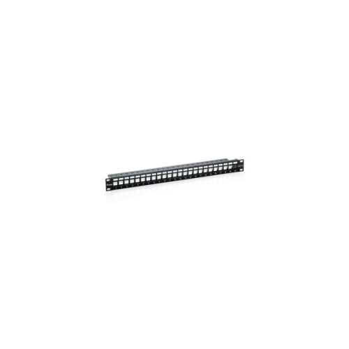 Equip keystone patch panel - 769124 (24 port, cat6, 1u, árnyékolt, fekete)