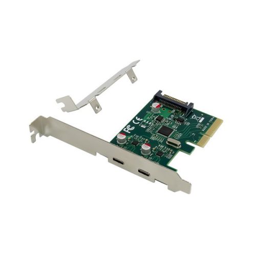 Conceptronic bővítőkártya - emrick07g (pcie x4 to 2x usb-c 3.2 gen2, táp: 15pin sata)