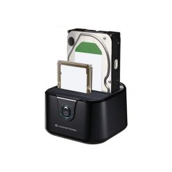   Conceptronic hdd/ssd dokkoló - donn12b (2 fiók, usb3.2, 2,5/3,5", max.: 32tb, klónozás funkció, fekete)