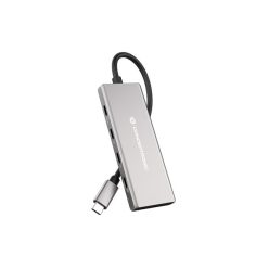   Conceptronic usb hub - hubbies17g (4 port, usb-c to 4x usb-c+3x usb-a, grey)