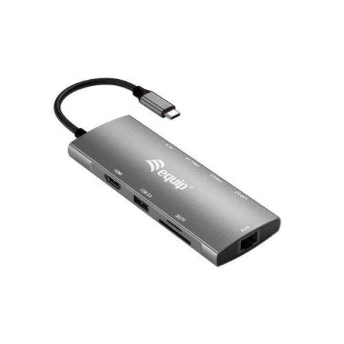 Equip notebook dokkoló - 133490 (bemenet: usb-c, kimenet: usb-c pd:100w/hdmi/2x usb-a 3.2 gen1/ usb-c3.2 gen1/sd/tf)