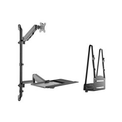   Equip munkaállomás fali konzol - 650170 (17"-32", 1 monitor, dönthető, forgatható, max.: 8kg, fekete)