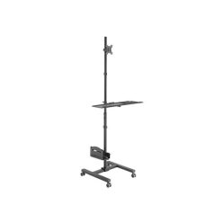   Equip munkaállomás állvány - 650171 (17"-32", 1 monitor, dönthető, forgatható, gurulós, max.: 8kg, fekete)