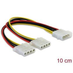   Delock kábel - 82100 (1 x 4 pines molex apa  -> 2 x 4 pines molex anya, 11cm)