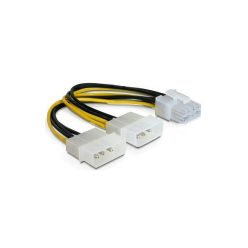   Delock kábel - 82397 (pci express (hálózati, 8 tűs) ->  2 x 51" kábel grafikus kártyákhoz, 15cm)