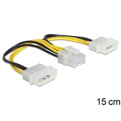   Delock kábel - 83410 (1 x 8 pines eps  -> 2 x 4 pines molex, 15cm)