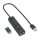 Sharkoon usb hub - aluminium hub type-c adapter + rj45 (3port; usb3.2 gen 1; fekete)