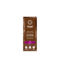 Khadi organic hair dye powder medium brown 100g