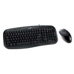   Genius billentyűzet/egér kit - km-200 (vezetékes, usb, multimédia, fekete)