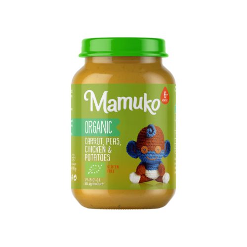 Mamuko organic carrots, peas, potatoes with chicken meat for babies from 6 months 190g