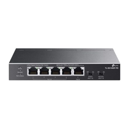 Tp-link switch  poe - tl-sg1005p-pd (5 port 1gbps; 1port poe++ be és 4port poe+ kimenet; max 66w)