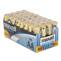   Maxell elem - alkáli elem,  32db aa (lr6), 1,5v (no mercury)