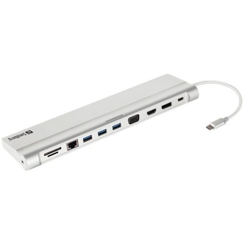 Sandberg notebook dokkoló - usb-c all-in-1 docking station (usb-c bem. / hdmi+dp+dsub+usb3.0+usb-c+rj45+audio+sd kim.)