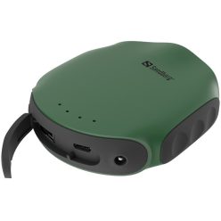   Sandberg akkubank - survivor powerbank 10000 (csatlakozók: microusb+usb-a, ipx6 vízálló, lámpa+iránytű, zöld)