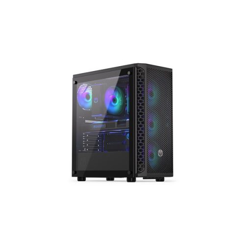 Endorfy számítógépház - signum 300 argb (atx /micro atx/itx, 2xusb3.0, 4x12cm led ventilátor, ablakos, fekete)