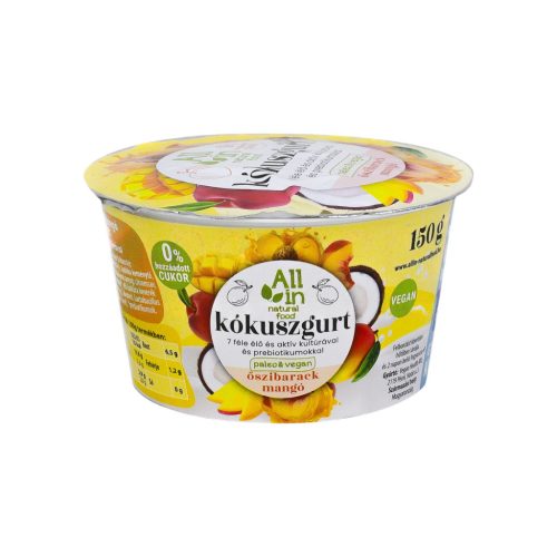 All in kókuszgurt élőflórás őszibarack & mangó 150 g