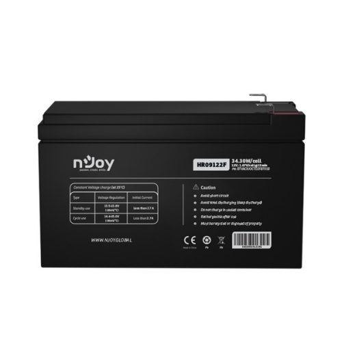 Njoy szünetmentes akkumulátor - hr09122f (12v/9ah, high rate discharge,  long-life, t2/f2, zárt, gondozás mentes, agm)