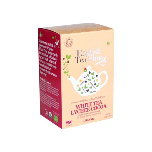 Ets 20 white organic tea with lychee and cocoa beans 40g (english tea shop)52999
