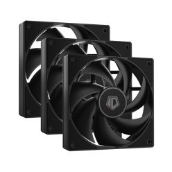   Id-cooling cooler 12cm - af-125-k trio (29,85db, max 132,94 m3/h, 4pin, pwm, 3 x12cm, argb led, black)