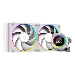   Id-cooling cpu water cooler - space sl240 white (13.8-30.5db; max. 132,52 m3/h; 2x12cm, a-rgb led, white)