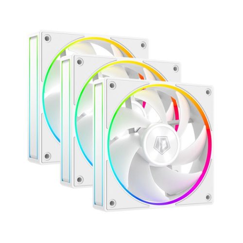 Id-cooling cooler 12cm - af-127-argb-w trio (29,9db, max 132,52 m3/h, 4pin, pwm, 3 x12cm, argb led, white)