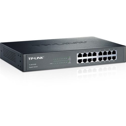 Tp-link switch  - tl-sg1016d (16 port, 1000mbps; fém ház, rackbe szerelhető)
