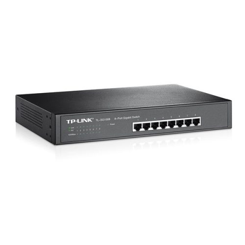 Tp-link switch  - tl-sg1008 (8 port, 1000mbps; fém ház, rackbe szerelhető)
