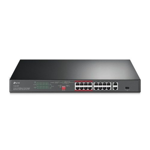 Tp-link switch  poe - tl-sl1218p (16port 100mbps;  16 at/poe+ port; 2x combo sfp; 150w, 250m extended mode)