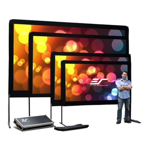 Elitescreens 100" (16:9) mobil szabadtéri vászon oms100h2 (222 x 125 cm, fekete) + táska