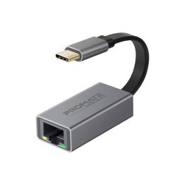   Promate átalakító - gigalink c (usb-c adapter, 1000 mbps, rj45, szürke)