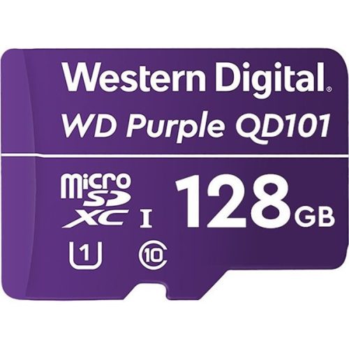 Western digital microsd kártya - 128gb (microsdhc™, sda 6.0, 24/7 működtetés, purple)