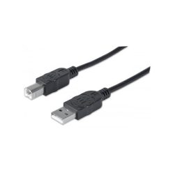   Manhattan kábel - usb nyomtató kábel (usb2.0, 180cm, fekete)