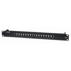   Manhattan patch panel - cat5e ftp árnyékolt patch panel, 16 portos, 1u, fekete