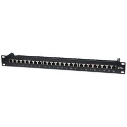   Manhattan patch panel - cat5e ftp árnyékolt patch panel, 24 portos, 1u, fekete