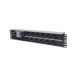   Manhattan elosztó - 19" 2u rackmount elosztó, 15 aljzat,  3m,  pdu