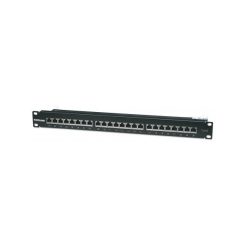   Manhattan patch panel - cat6 ftp árnyékolt patch panel, 24 portos, 1u,  fekete