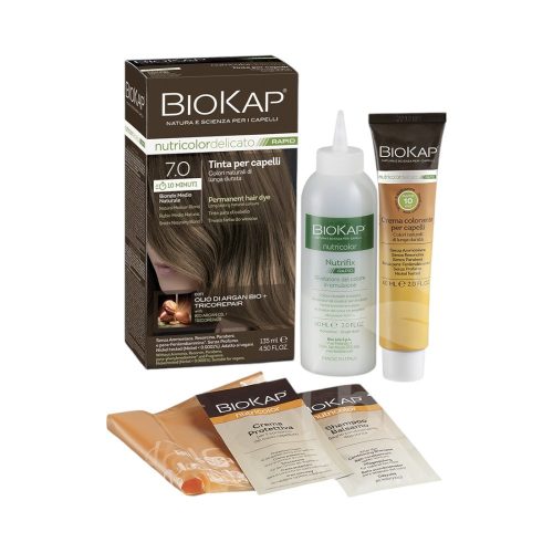 Biokap nutricolor rapid permanent hair dye nr 7.0 natural medium blond 135 ml