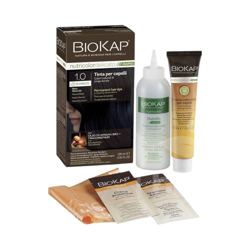 Biokap nutricolor rapid permanent hair dye nr 1.0 natural black 135 ml