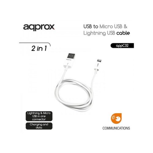 Approx cable - usb to micro usb & lightning usb cable (apple, iphone, ipad)
